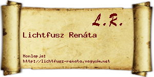Lichtfusz Renáta névjegykártya